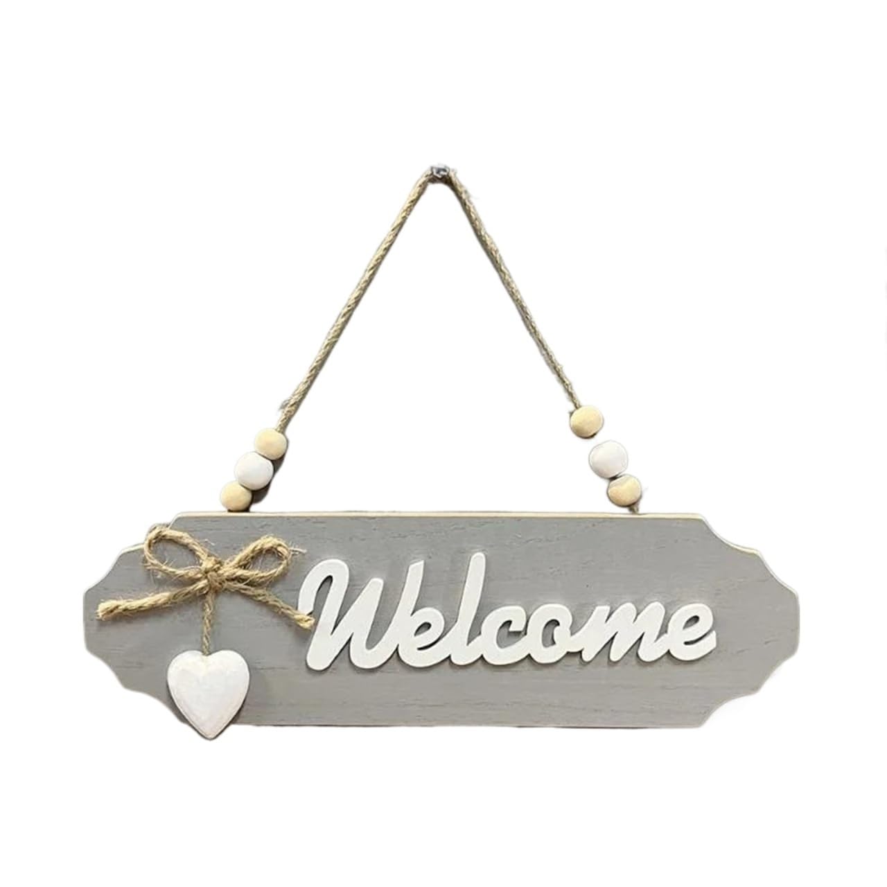 Welcome Sign Indoor Wall Decor 1Pc Wooden Door Sign Welcome Hang Up Guests In Front Of The Home Decoration Bow Creative(Gray-welcome)