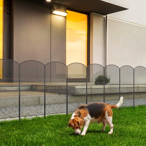 OUSHENG Mesh Decorative Garden Fence Fencing 10 Pack, 38.5in (H) x 10ft (L) Rustproof Metal Wire Panel Border Animal Barrier for Dog, Flower Edging for Yard Landscape Patio Outdoor Decor, Arched - Thumbnail 4