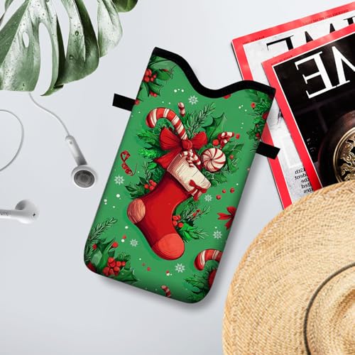 Image of Neoprene Cell Phone Sleeve Pouch Case Bag with Crossbody Strap Neck Lanyard for Women 7.1 X 3.9 in