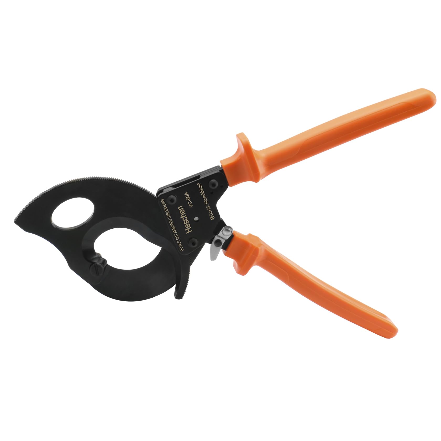 Heschen Cortador de cables de trinquete VC-60A para pelacables de 60 mm/500 mm², herramienta de crimpado manual
