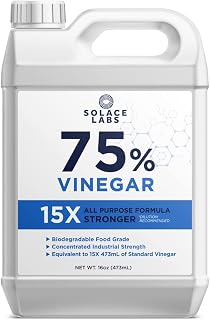 75% Pure Vinegar - 15X Concentrated Industrial Grade, Biodegradable, One of Strongest Available (16 oz (473ml))