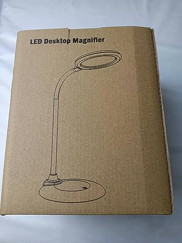 Rechargeable 5x Magnifying Dimmable Lamp,Hands Free Magnifying Glass with Light and Stand,Magnifiers with 28 LED Lights for Senior, Low Vision, Hobbies, Crafts