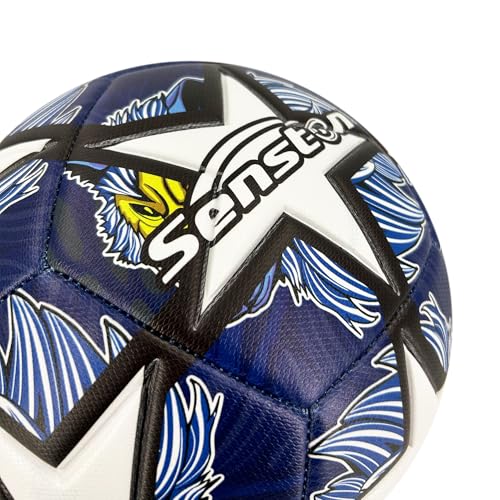 Image of Senston Soccer Ball for Kids and Adult Training Ball Black Size 5 Official Match Football Balls with Pump