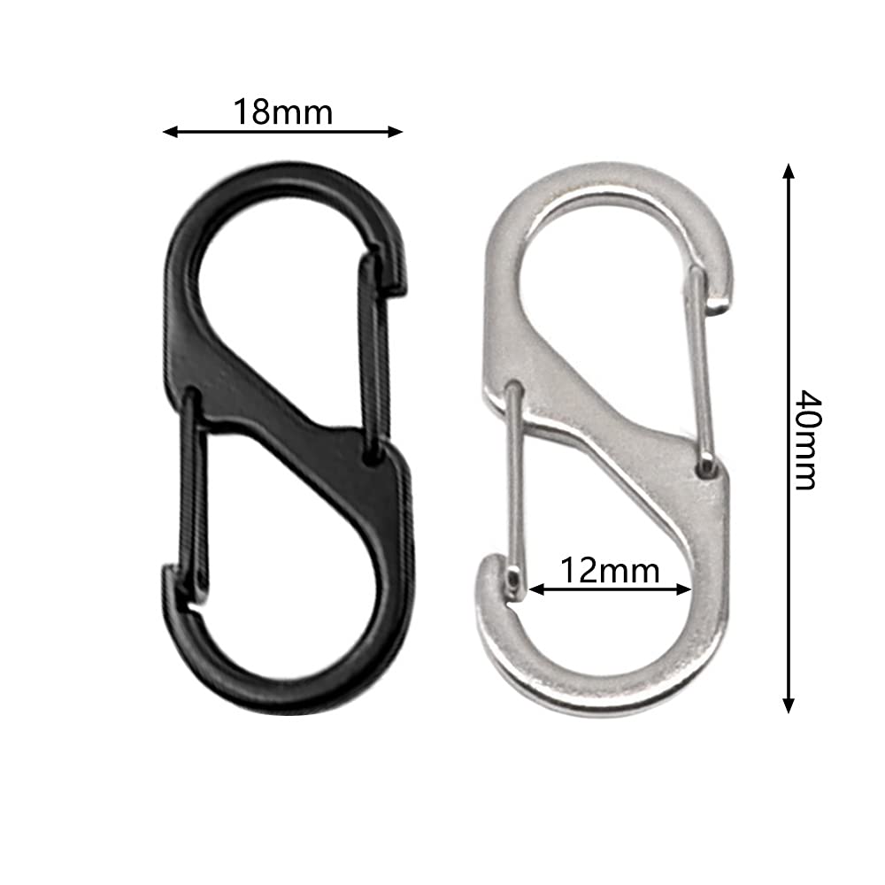 10 Moschettoni In Acciaio Inox 304 M8 - 80 Mm Per Chiavi, Campeggio E Attrezzatura Outdoor
