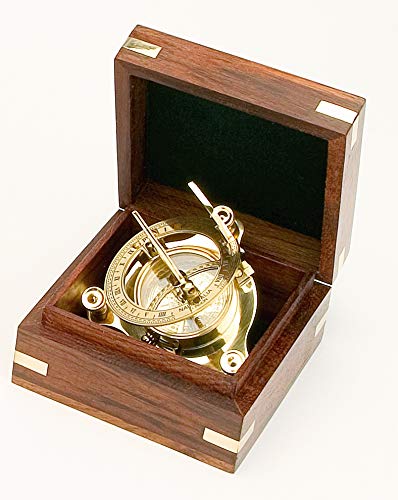 Brass Sundial in Box, 9 cm