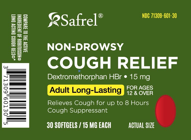 Safrel Non-Drowsy Cough Relief - 30 Count, 15mg Dextromethorphan HBr - 8-Hour, Long-Lasting, Cough Suppressant for Adults & Children- Pack of 1