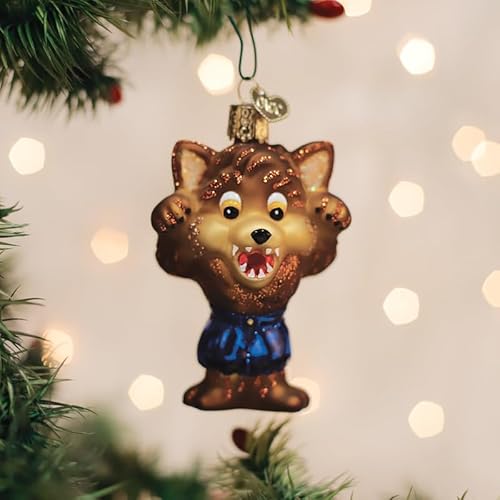 Old World Christmas Halloween Werewolf Glass Blown Ornament for Christmas Tree, Handcrafted Holiday Decoration, Halloween Collection