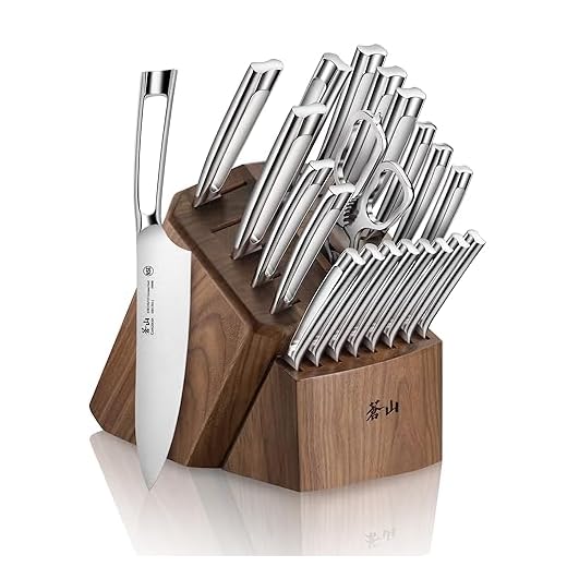 Cangshan N1 Series 1022377 23-Piece German Steel Forged Knife Block Set, Walnut Block