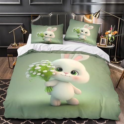 Housse de Couette Lapin Hypoallergénique Douce et Résistante en Microfibre - 2