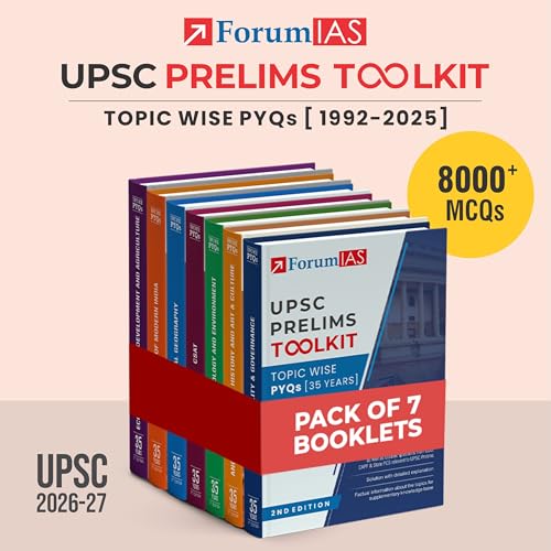Image of UPSC Prelims Toolkit 2026: Pack of 7 Booklets | 1992-2025 Topic wise PYQs