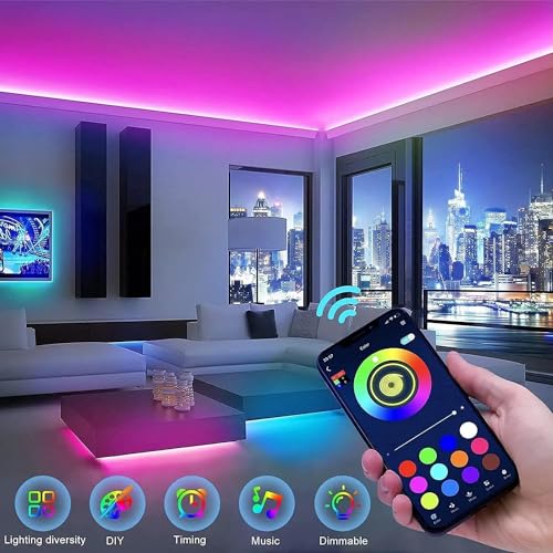 One94Store USB 5V 5050 RGB Led Strip Light with Bluetooth Remote Control Multi-Color Changing Lighting Kit with Tv Background Lighting for Tv Pc Laptop (3 Meter for 40-49 Tv'S) 5