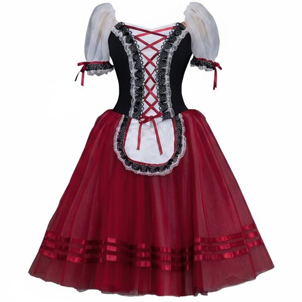 Danlai Elegant Ballet Skirt, Integrated Leotard Dress for Women Lyrical Performance and Professional Dance Training