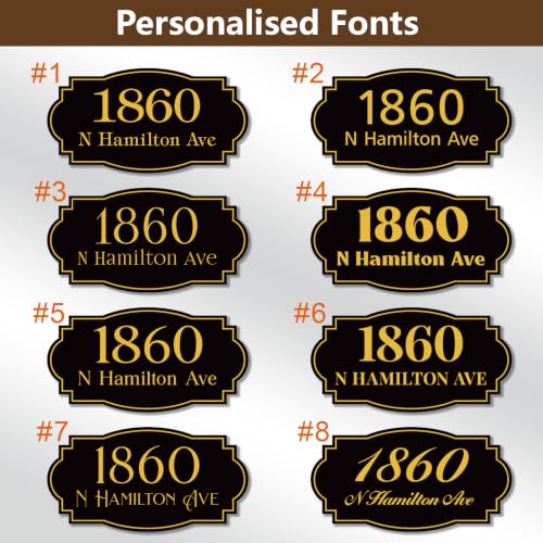 Image of House Address Sign, Custom House Number Sign, Mailbox Numbers for Outside | 13 Inch Metal Address Plaques, Single or Double Sided, Super Reflective, Display Your Address and Street Name