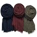 AxeSickle Women Scarf Shawl for All Season 3PCS Scarve Wrap Head Scarve B.