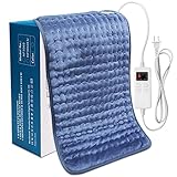 Heating Pad for Back Pain Relief Neck Shoulders and Cramps Relief Therapy - 12' x 24' 6 Fast Heating Settings with Machine Washable, Auto-Off Hot Heated Pad (Turquoise Blue)
