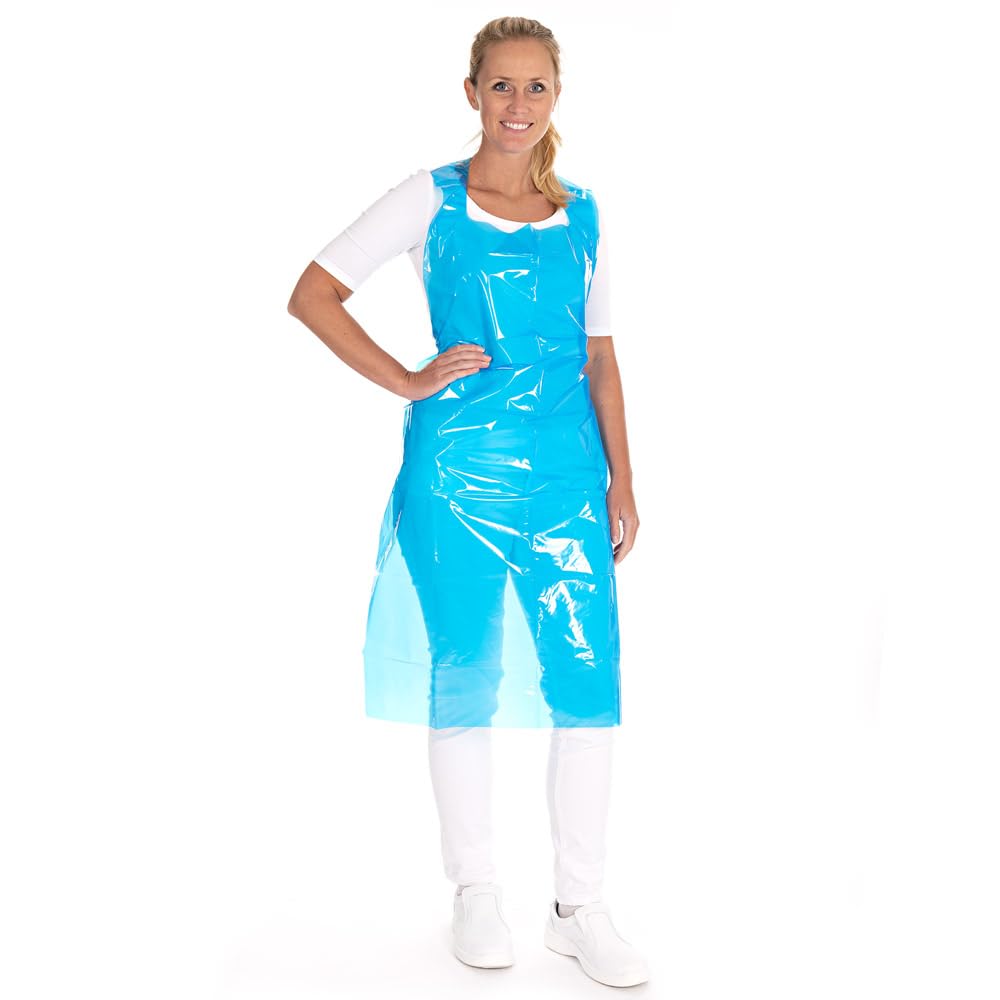 FRANZ MENSCH 250 Stück Hygostar Einwegschürzen ca. 50 my | LDPE, weiß, 50my, L: 125cm, B: 75cm, Karton, Einwegschürzen, Plastikschürzen, Einmalschürzen