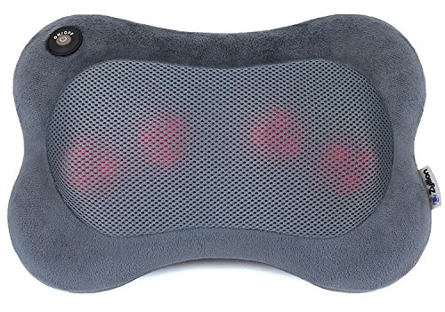 Zyllion ZMA-13 Back and Neck Massager with Heat for Pain Relief, Slate | Doctor Recommended, Shiatsu, Deep Tissue, 3D Kneading, Muscle Therapy, Car Adapter, Corded Electric, UL 1647 Safety Certified