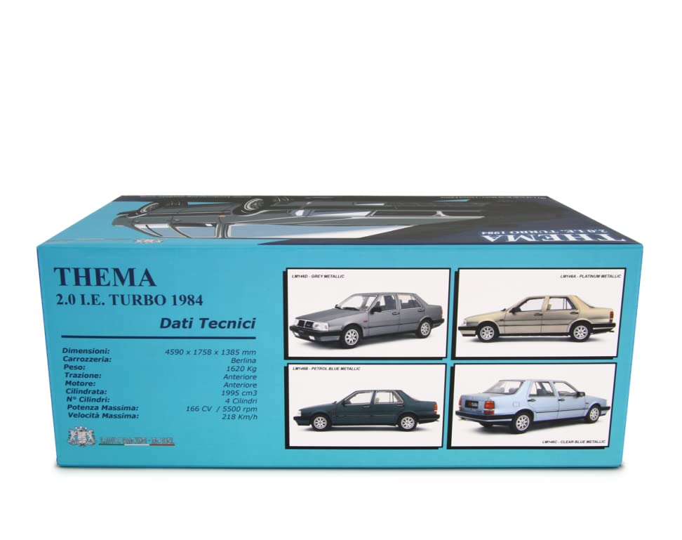 MODEL Lancia Thema 2.0 i.e. Turbo 1984 Grigio Metallizato Modellino Auto Esclusivamente per Collezionisti