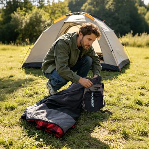 Bolsa de Dormir Ligera y Compacta para Adultos, para Clima Cálido con Bolsa de Compresión para Senderismo, Camping y Viajes miniatura 6