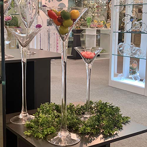 Wgv Martini Glass Vase Bulk, Open 7", Height 20", Base 5", (Multiple Sizes Choices) Clear Wine Fruit Planter Floral Container, Wedding Centerpieces, Event Home Decor, 4 Pieces (Vmg0720) #TOP4