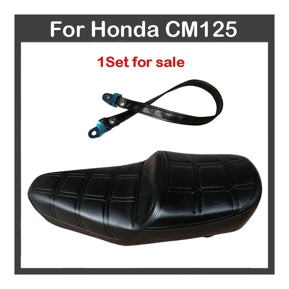 Per Ho&nda CM125 1 Set Di Cuscini Per Sella Da Moto In Pelle Nera Con Cinghia, Coprisella Per Moto Impermeabile E Antipolvere Cuscino sedile Coprisella