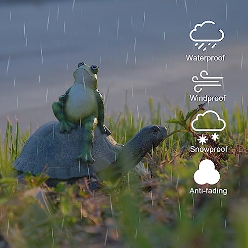 Lc Lcdecohome Frog Turtle Statue For Garden - Frog Figurine For Outdoor Decor Yard Garden Decoration Resin Sculpture Frog Riding Turtle For Garden Outdoor Statues For Patio 10.5 * 6.5 * 8.5 Inch #TOP1