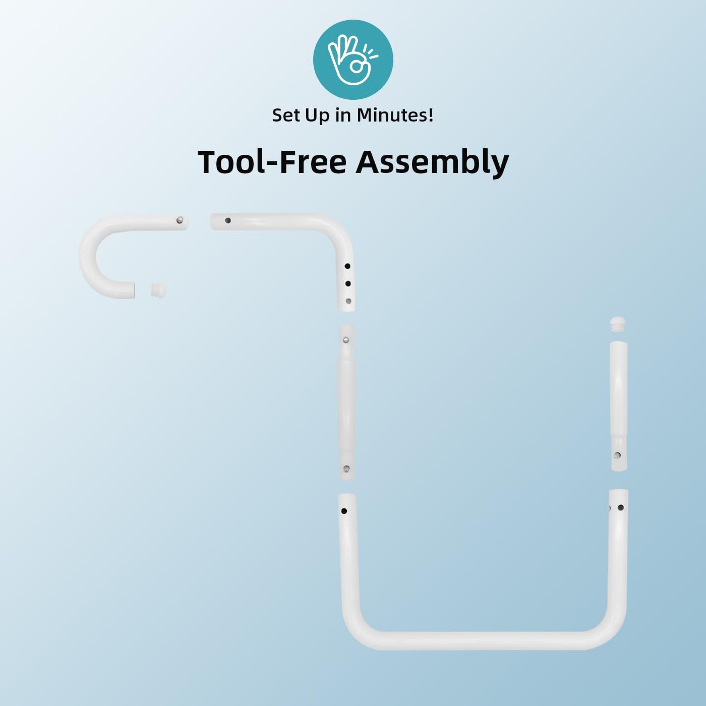 Adjustable Solar Cover Holder for Steel-Wall Above Ground Pools - Heavy-Duty 5-Pack, No Drilling Required