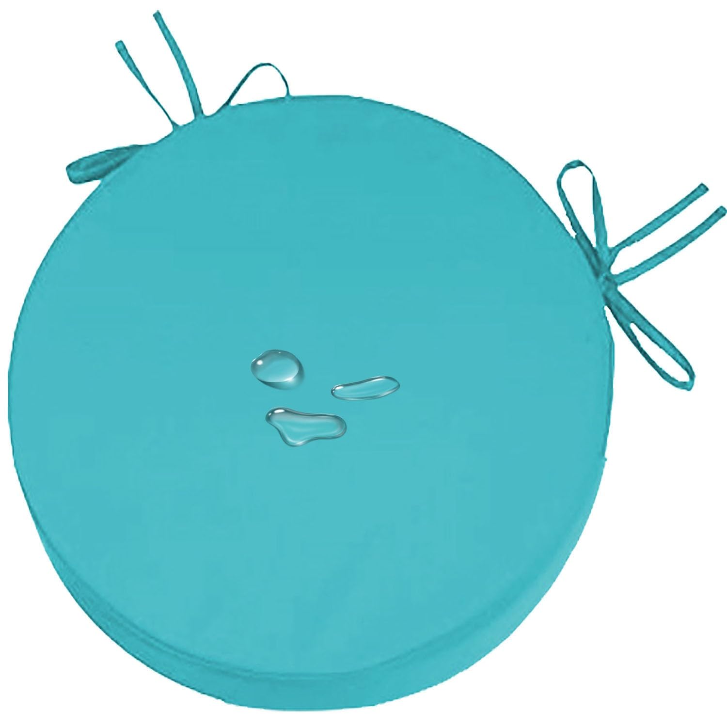 Hoowarm Round Bistro Stool Cushion 35/40/48/50cm, Set of 1/2/4 Waterproof Outdoor Garden Chair Cushions, With Ties Kitchen Chair Pads Removable for Indoor/Outdoor Home, Patio, Garden(S,48x5cm(1pc))