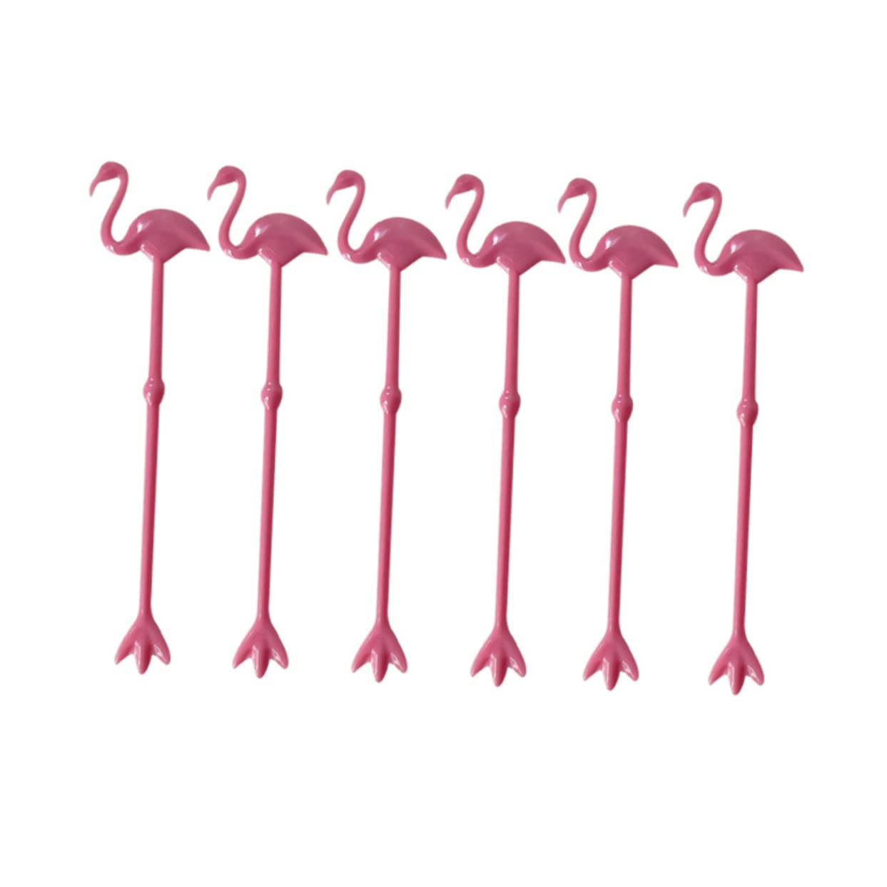 Cabilock Cocktail Stirrer Pack 12 Flamingo Swizzle Sticks Sturdy Stirring Rod for Hawaiian Theme Events