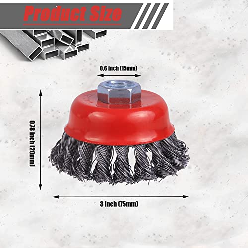 20 Pieces Knotted Wire Cup Brush For Angle Grinders, Wire Brush For 4 1/2 Angle Grinder With 5/8 Inch Arbor For Heavy Cleaning Rust, For Grinder #TOP1