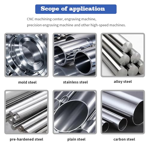 Image of Carbide Square End Mills-4 Flute HRC65 TiSiN Coated,for Milling Alloy Steels, Hardened Steel, Metal etc.1 Pcs D1x50mm