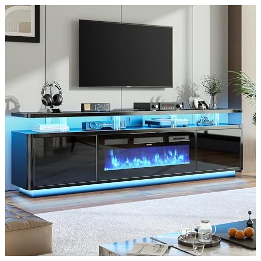 OneBlis 80" Fireplace TV Stand with Storage