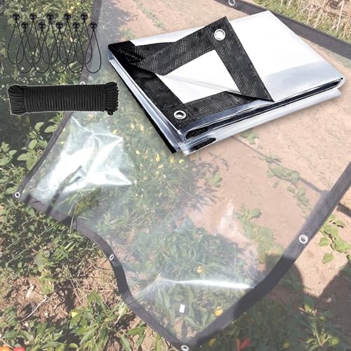 Bâche transparente imperméable avec œillets couverture de jardin PVC