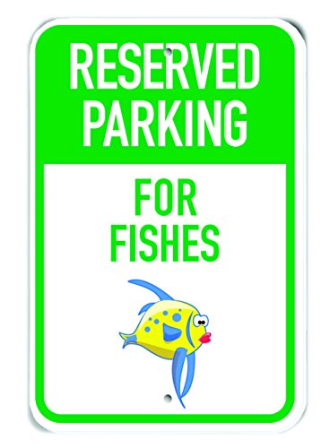 Panneau en alu Reserved Parking For Fish cadeau idéal pour pêcheur