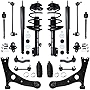 Detroit Axle - Front Struts, Rear Shock Absorbers, Front Lower Control Arms, Sway Bar Links, Inner and Outer Tie Rods [18PC Suspension Kit] for 2001-2005 Toyota RAV4 AWD