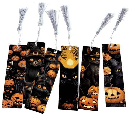 Marque-page chat noir Halloween lot de 6 pour ne plus perdre sa page