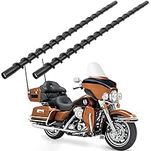 VOFONO 2PCS 13 inch Spiral Antenna for 1989-2026 Harley Davidson Touring Electra Road Street Glide Trike Ultra Classic CVO Motorcycle Accessories