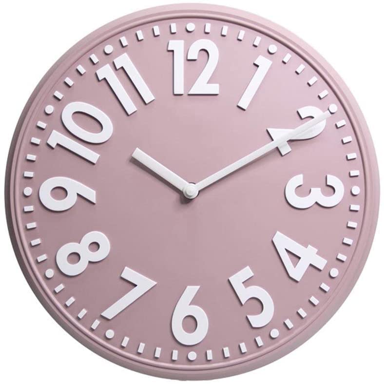 Horloge murale de couleur pure numérique stéréo moderne 12 pouces silencieuse