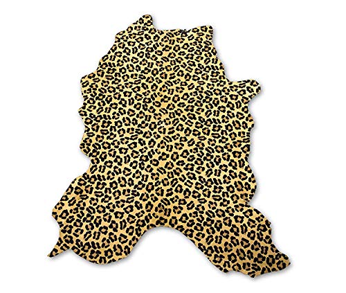 Zerimar Alfombra Piel de Vaca Natural Teñida Leopardo | Medidas: 110x85 cm | Piel para Artesanos | Alfombra Salón | Alfombra Decoración | Piel para Manualidades