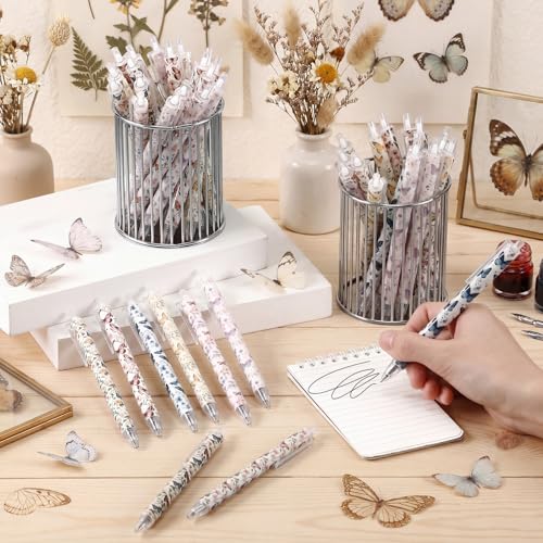 Image of Jetec 60 Pcs Back to School Rustic Butterfly Pens Bulk Gifts for Women Aesthetic Retractable Office Gift for Student Teacher Writing Journal Desk Decor for Girl Teacher Colleague Butterfly Lover