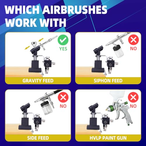 OPHIR Airbrush Holder Stand Station Set with 5 Strips of Air Hoses, 4-Way Adjustable Airbrush Splitters Manifold, Airbrush Holder Clamp can Hold Up to 4 Airbrushes