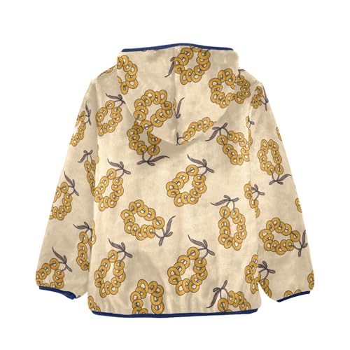 Bunch Of Russian Bagels on A Rope Girls Fleece Jacket Girls Fall Jacket Girls Zip Up Hoodie Girls Sherpa Jacket 2-10T2