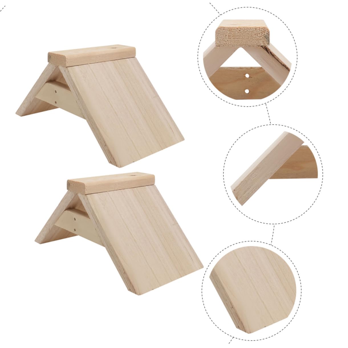 Percha de Madera para Aves y Gallinas, 5 Piezas Color Caqui | Juego para Aves, Superficie Masticable, Accesorio de Parque, Diseño Compacto para Jaula