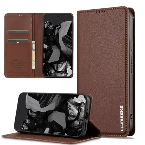 Étui portefeuille Google Pixel 8A marron idéal pour vos déplacements quotidiens