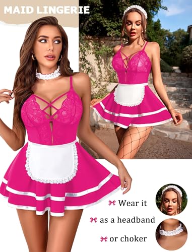 Image of SSoShHub Premium UltraSoft Babydoll Lingerie Bikini Swimwear Mini Chemise Mesh Wedding Bikini Nightie Bodysuit Skirt Bridal Honeymoon Valentine Halloween Nightdress