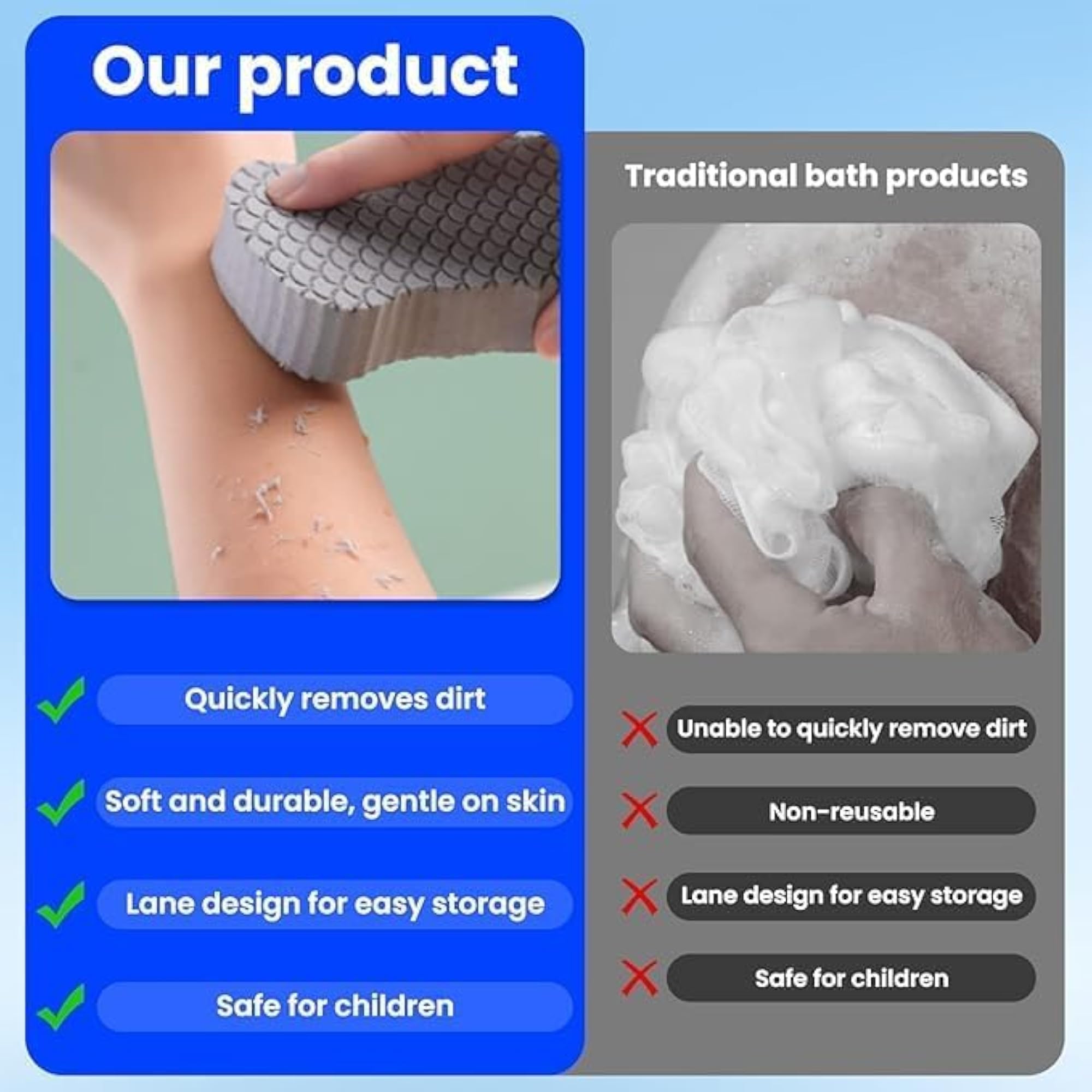 Super Soft Bath Sponge Scrubber for Men, Women & Kids