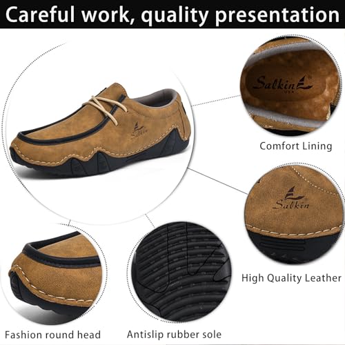 Men's Casual Wide Loafers Comfort Round Toe Slip On Faux Leather Walking Shoes Sofft Lightweight Moccasin Boat Shoes for House Outdoor Driving Travel2