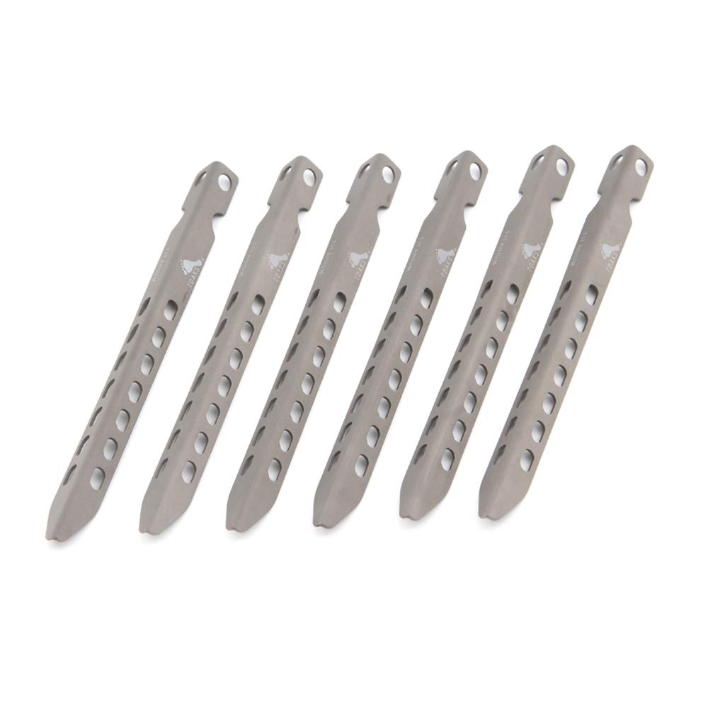 6 Clavos De Titanio Para Tienda De Campaña - Ultra Ligeros 15g Cada Uno, Forma V, 165 Mm, Para Acampada Y Senderismo