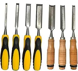 Kit Jogo Formão E Goivas 7 Peças Profissional Lugatools Entalhe Madeira