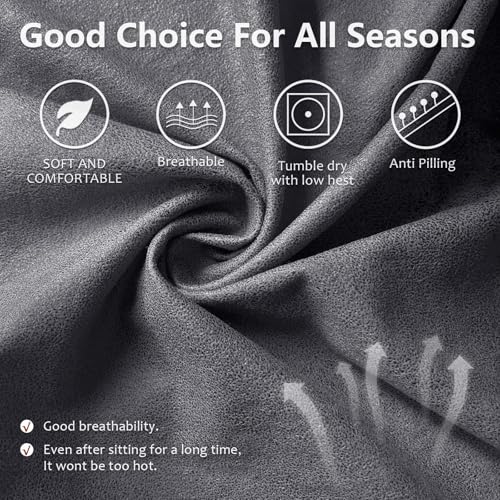 Image of molasofa Recliner Sofa Covers - 8 Pieces Stretch Leather Like Large Couch Covers for 3 Seats Reclining Slipcovers Soft Jacquard Pattern Furniture Protector with Elastic Bottom (Grey)